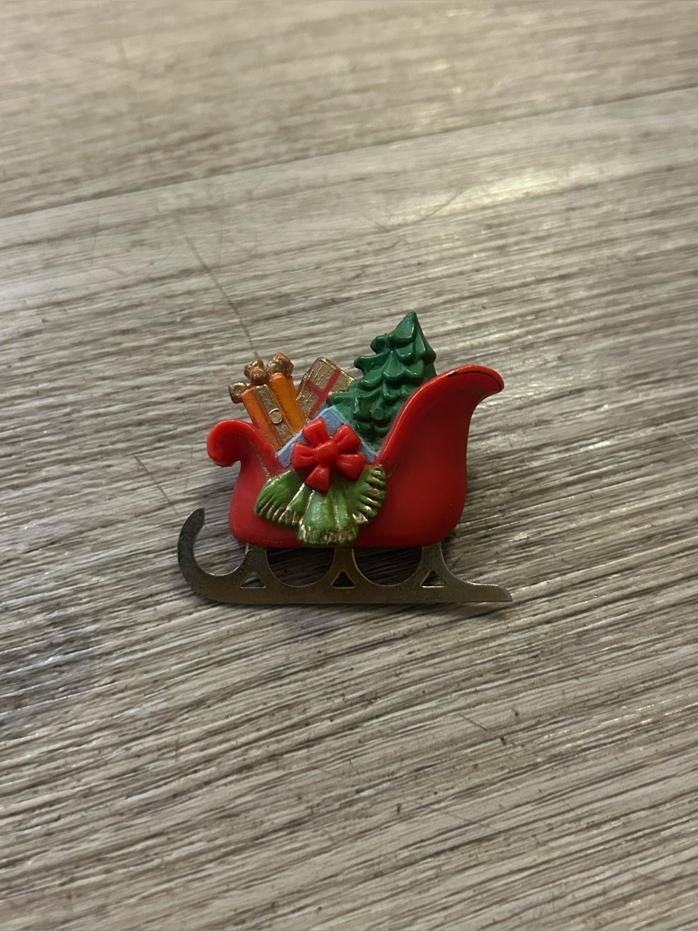 Vintage Hallmark Christmas Sleigh Pin
